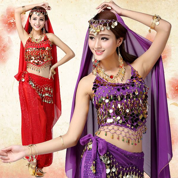 

lady belly dance pants woman set dresses bellydance dress suit red bollywood dancers dance costumes women adults, Black;red
