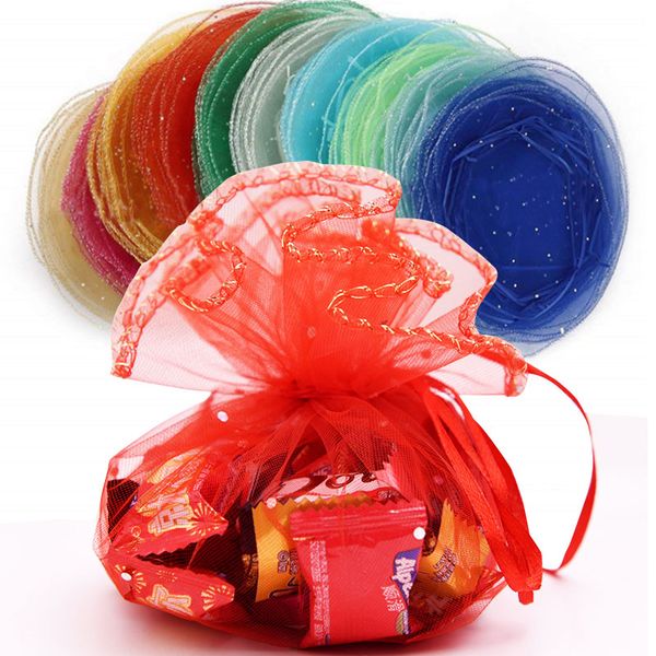 

10pcs round transparent organza bags wedding gift box packaging gift bags christmas drawable candy box chocolate 6zsh836838