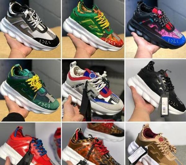 

2019 new chain reaction men women de igner hoe potted multi color rubber uede fa hion trainer neaker ca ual hoe 13 ver ace 5 11