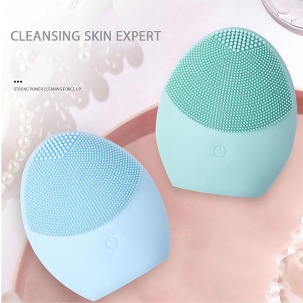 

2020 new silicone face cleansing brush mini electric massage waterproof facial cleansing tool soft deep face pore cleanser brush