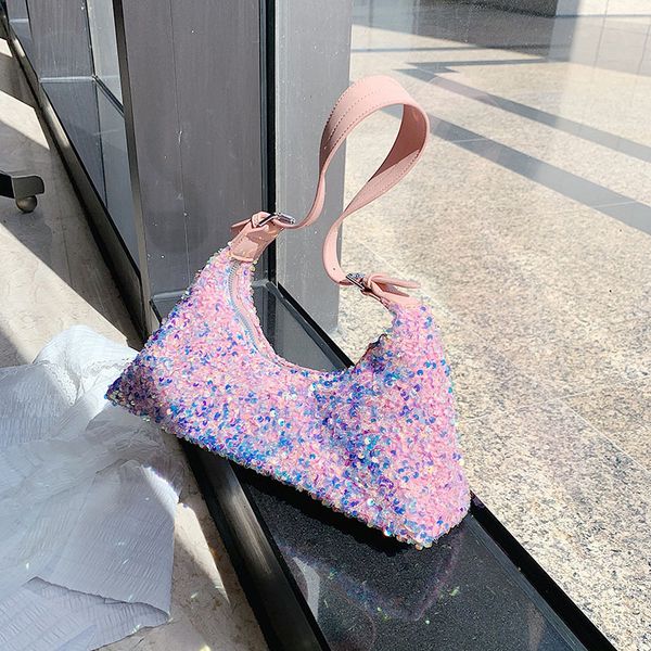 

оригинальный дизайн сумки для женщин 2020 новая мода sequined женские сумки на ремне подмышек иностранных стиль сумочка