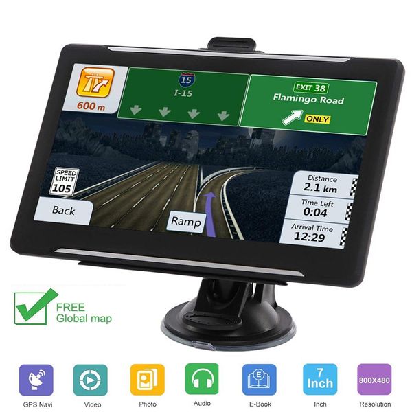 

car gps navigator 7 inch 8gb portable touch screen hd car gps navigation fm transmitter satellite navigation with global map