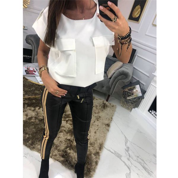 

korean style summer loose baggy fashion t-shirt women casual short sleeve tee shirt summer solid pullover tee, White