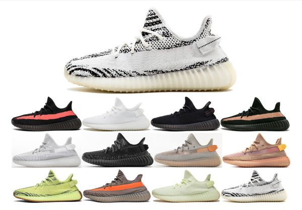 

2019 new men women shoes sneaers static black bred cream white sesame 350 kanye west v2 sports shoes size 36-47