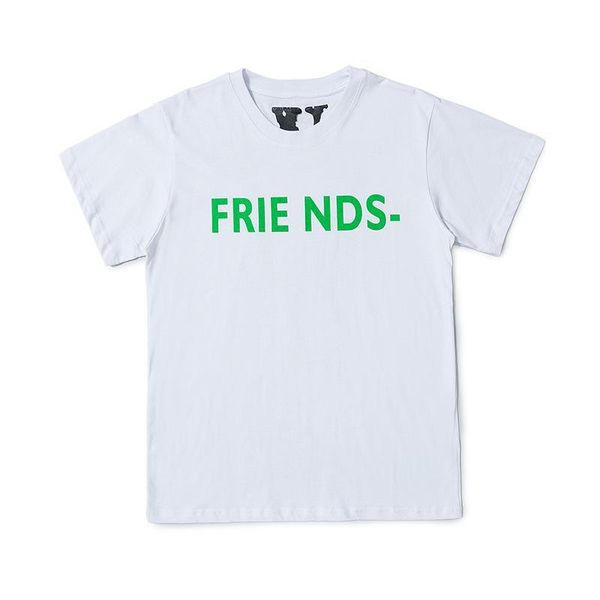 

женская футболка тройники хип хоп уличная одежда друзья хлопок с коротким рукавом большой v логотип женщины мужская футболка, White