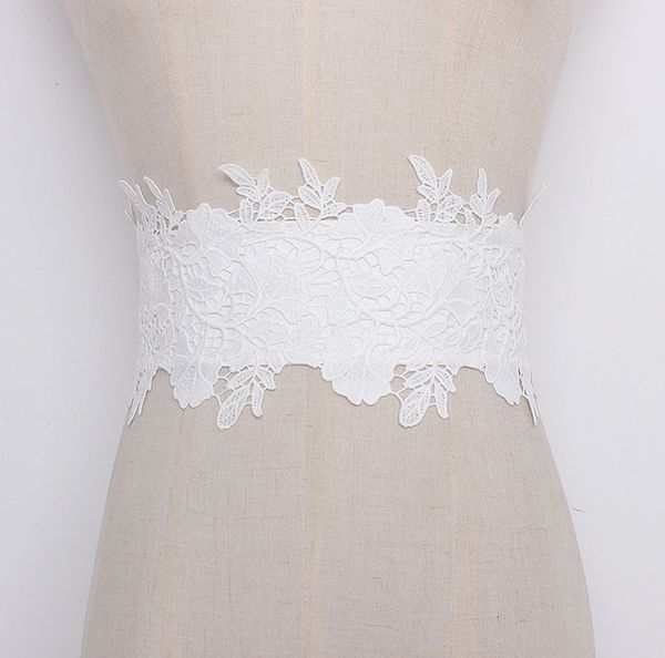 

women's runway fashion elastic lace cummerbunds female dress corsets waistband belts decoration wide belt r1319, Black;brown