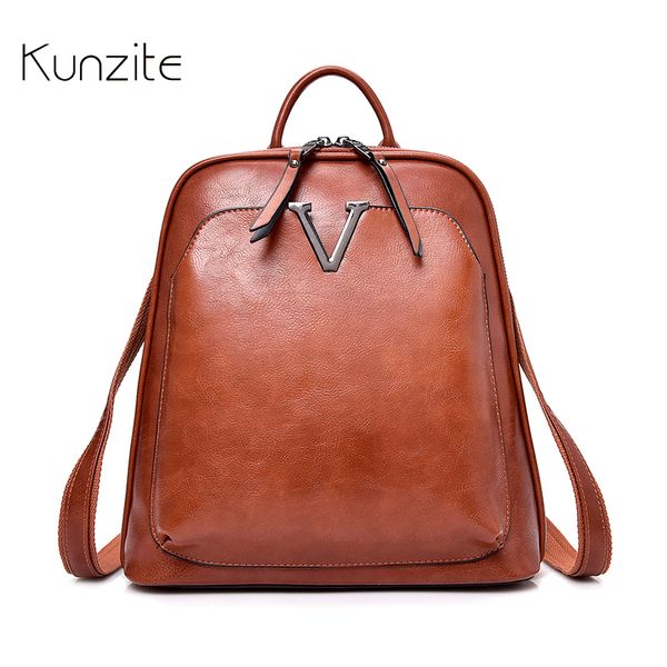 

vintage backpack female brand leather women's backpack large capacity school bags for girls leisure shoulder bags for women 2018