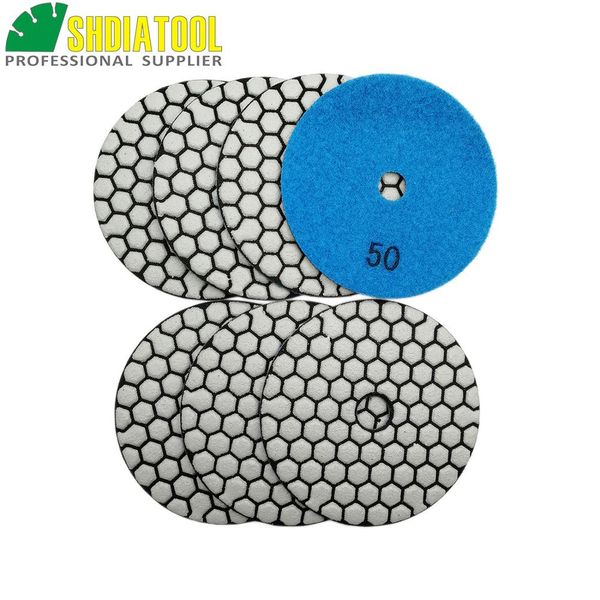 

shdiatool 7pcs 4inches # 50 сухих алмазных колодки диаметра 100mm resin bond алмазная гибкая полировка колодка