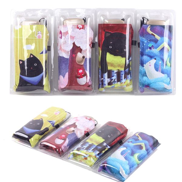 

mini sun pocket umbrella rain woman digital printing fairy tale kids portable umbrella anti-uv ultra-light folding paraguas