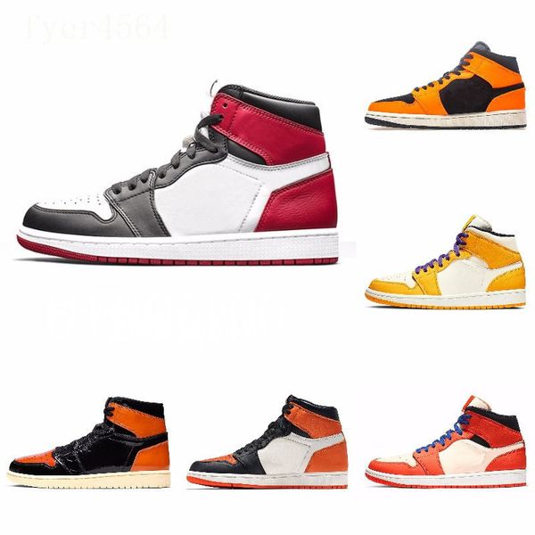 

new 1s high 3 shattered og bred toe banned game royal shoes men 1s shadow sneakers with box j#08-101