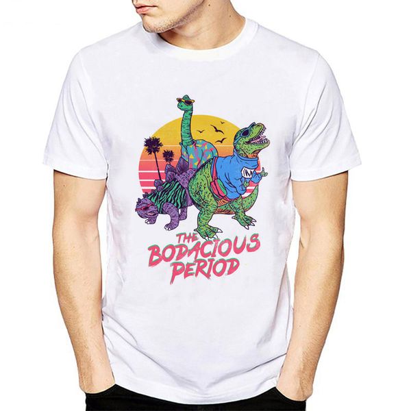

new fashion sunglasses dinosaur t shirt men printing hipster short sleeve cool design men's street tee shirt o-neck white, White;black