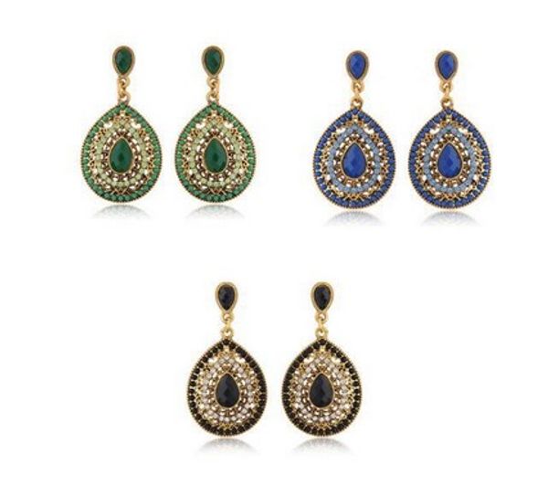 

vintage womens watedrop earrings bohemian hangling gemstone earrings hook dangling earrings womens jewelry gifts for her, Silver