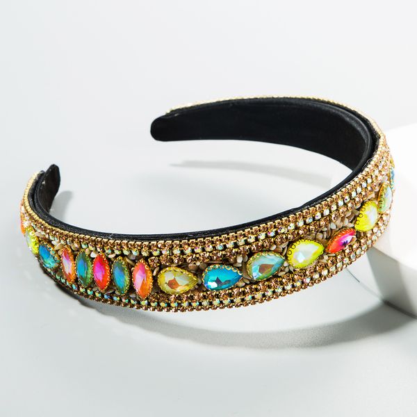 

ins hair band creative wide edge rhinestone temperament headband all-match outdoor hair accessories, Silver