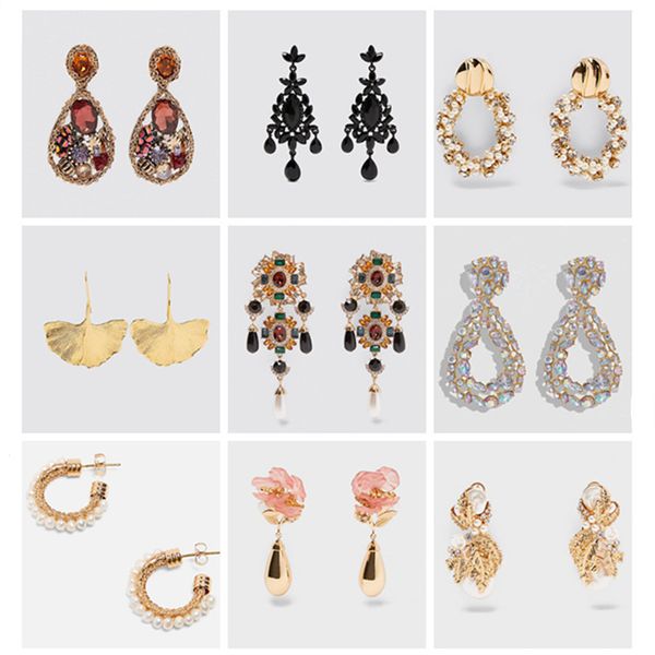 

lady bohemian za crystal drop earrings for women wedding newly fashion girls party gift dangle statement earrings jewelry, Silver