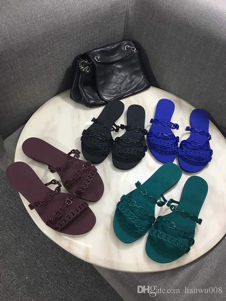 

new 2019 women summer sandals rivets big bowknot flip flops beach sandalias femininas flat jelly designer woman sandals hg19042001, Black