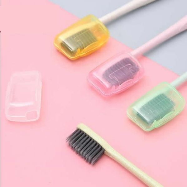 

5pcs fashion toothbrush cover case cap travel accessories plastic suitcase holder baggage boarding portable packing organizer, Black