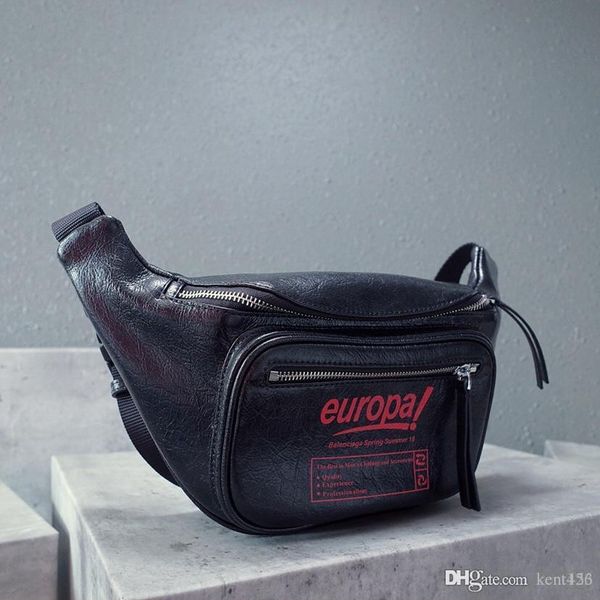 

luxury designer bags for 2019.european fashion runway men's bag.black cowhide men's fanny pack.delivery.factory direct sale