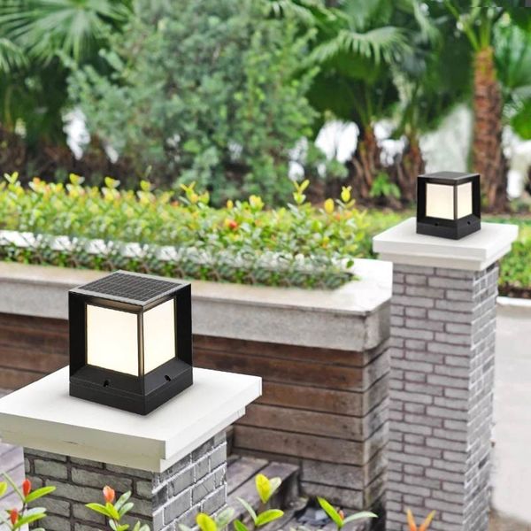

brelon solar led column light white warm color dimmable safety light outdoor garden lane light post lamp