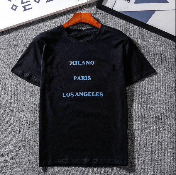 

женская мужская футболка с фирменным буквенным принтом азиатский размер 2020 дизайнерские футболки с коротким рукавом повседневная футболка, White;black