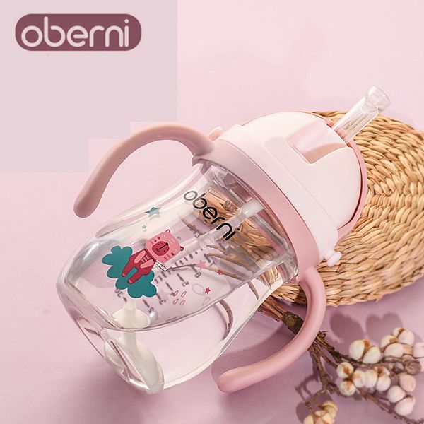 

oberni baby drink cup with handle and strap sippy cup 270ml large capacity