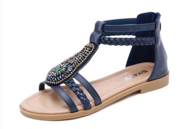 

2019 women's sandals in summer with new style flat bottom @65, Black
