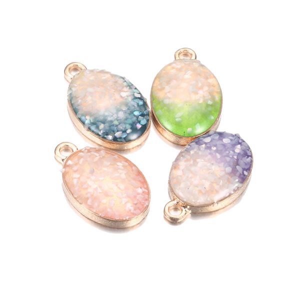 

20pcs/lot 4 color gradient fading color oval pendant elegant charms diy accessories for handmade bracelet necklace earring, Bronze;silver
