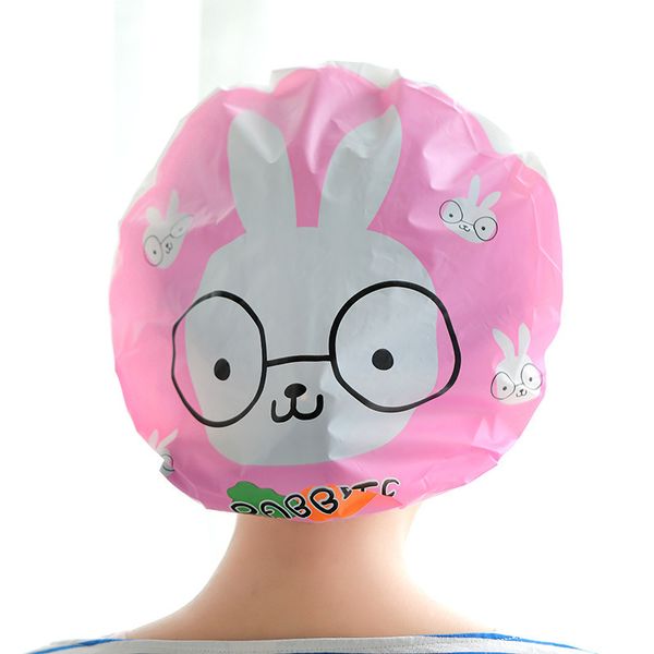 

1375 exceed adorable. lovely cartoon take a shower shower cap japanese waterproof bath hat wash hair hat
