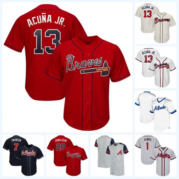 

Youth 1 Ozzie Albies Ronald Acuna Jr. Freddie Freeman Dansby Swanson Josh Donaldson Nick Markakis Ender Inciarte Brian McCann Braves Jersey
