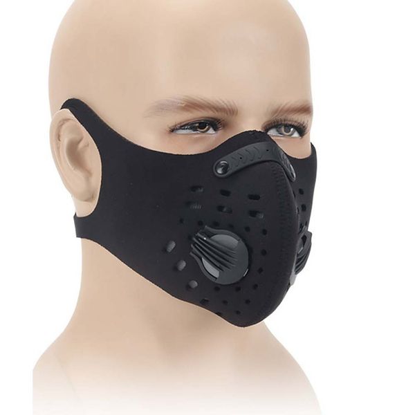 

anti-dust cycling face mask activated carbon masks windproof riding bicycle half face winter mask outdoor sports masks, Black