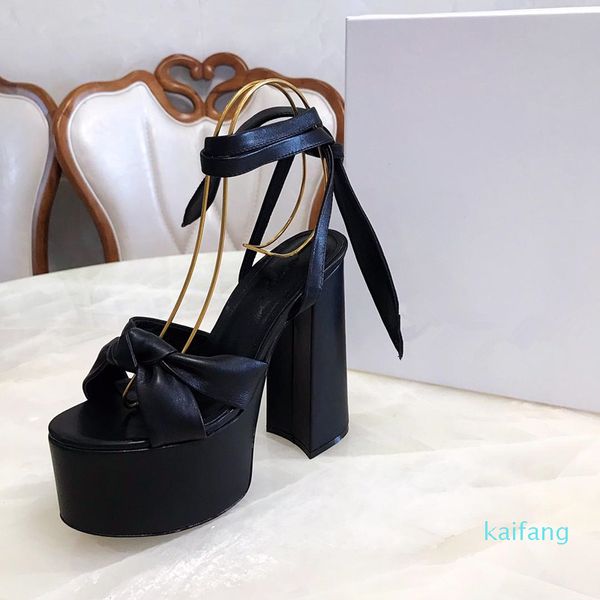 

luxury women designer shoes pleather leaf decorate open toe 14cm high heels sandals shoes for woman plus size 35-40, Black