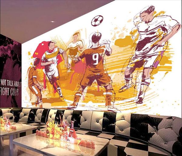 

wdbh 3d wallpaper custom p hand drawn illustration football bar living room office home decor 3d wall murals wallpaper for walls 3 d