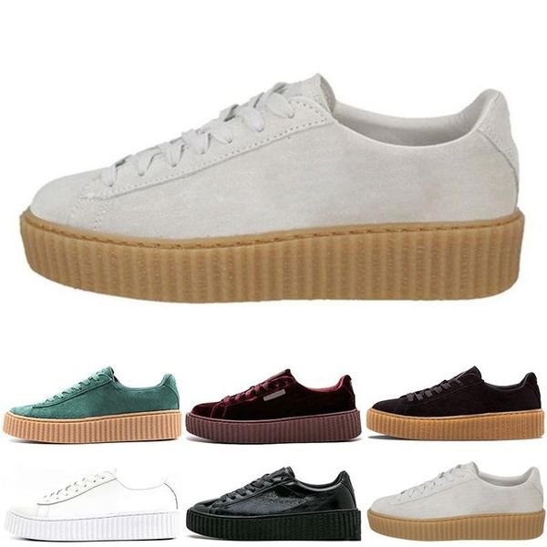

new releases charity fenty suede cleated creeper rihanna grey red camo black gold tiple white men women rihannas casual sneakers 36-44