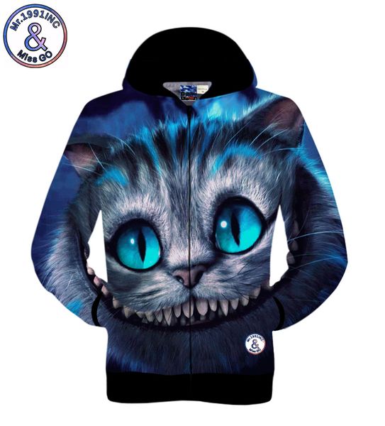 

мужская дизайнерская 3d мужская и женская куртка на молнии спортивная теплая животная забавная хип-хоп пародия на одежду с капюшоном, Black;brown