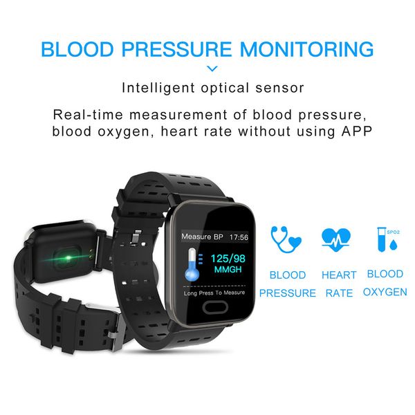 

a6 wristband smart watch touch screen phone with heart rate monitor outdoor waterproof sport running calories smart watches