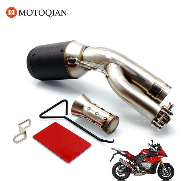 for s1000rr s1000xr s1000r 2017 2018 motorcycle 51mm exhaust muffler middle link pipe escape connection system connector