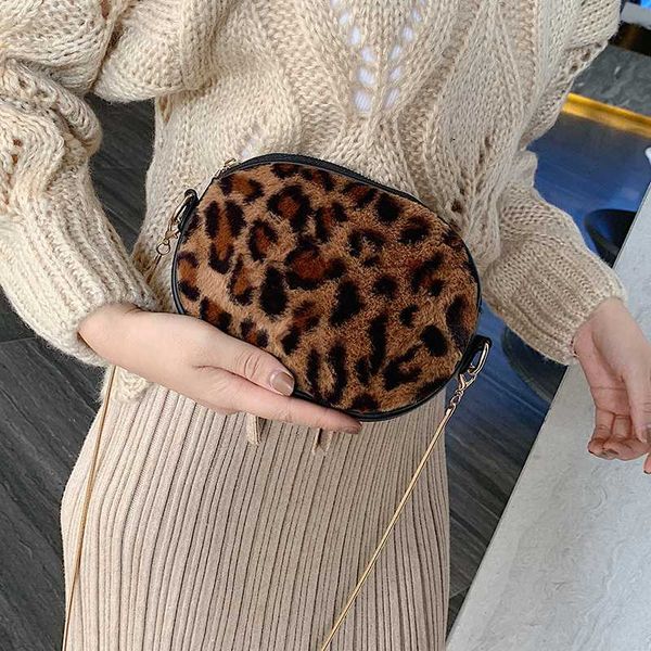 

leopard plush mini crossbody bags for women 2020 winter shoulder messenger bag lady travel phone handbags and purses #30