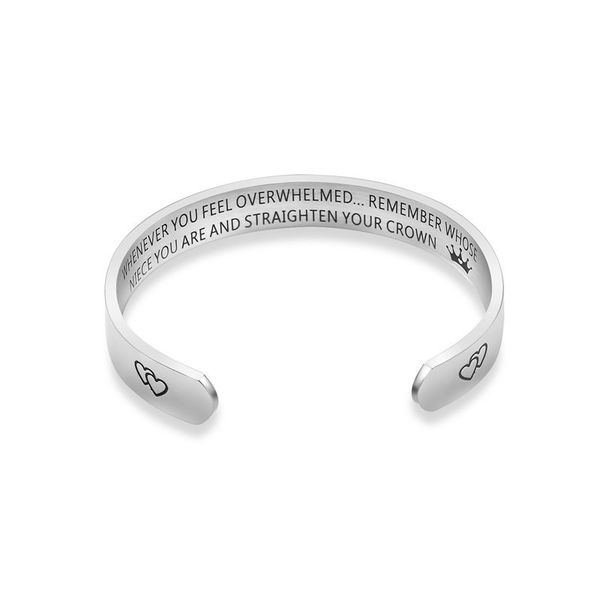 

bracelet for daughter niece sister mother granddaughter remember whose niece you are and straighten your crown, Black