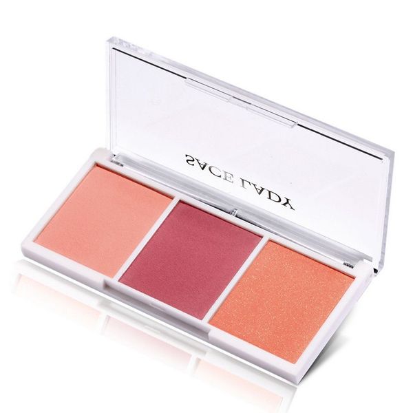 

sace lady 3 colors makeup shimmer matter blush bronzer face contour mineralize blush palette powder highlighter 40pcs/lot dhl