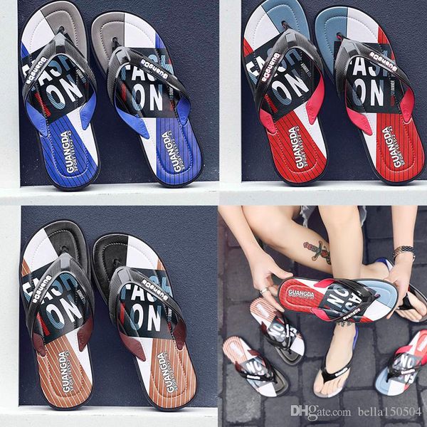 

designers sandal slippers blue red black stripe design men women classic ladies summer outdoor beach flip flops