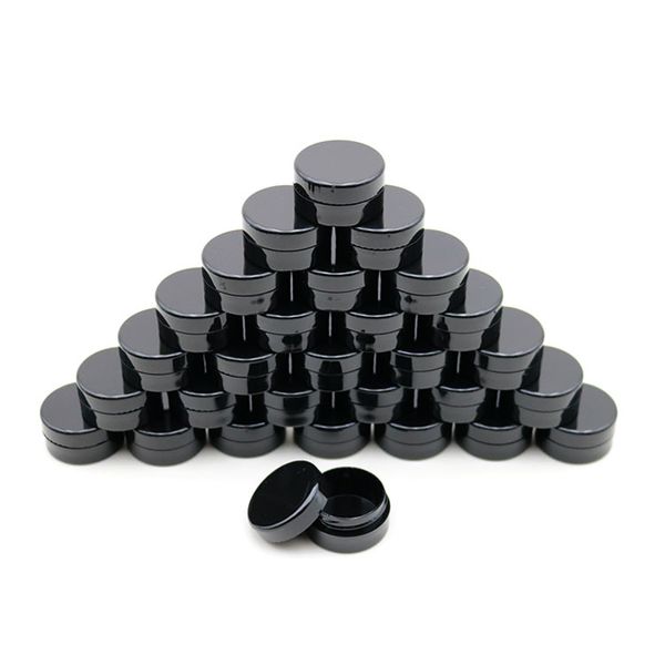 

5G/5ML Round Black Jars with Screw Lids for Acrylic Powder, Rhinestones, Charms and Other Nail Accessories