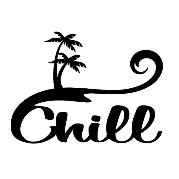 

15*11cm chill palm trees ocean beach vacation car decal sticker fashion personality creativity car accessories