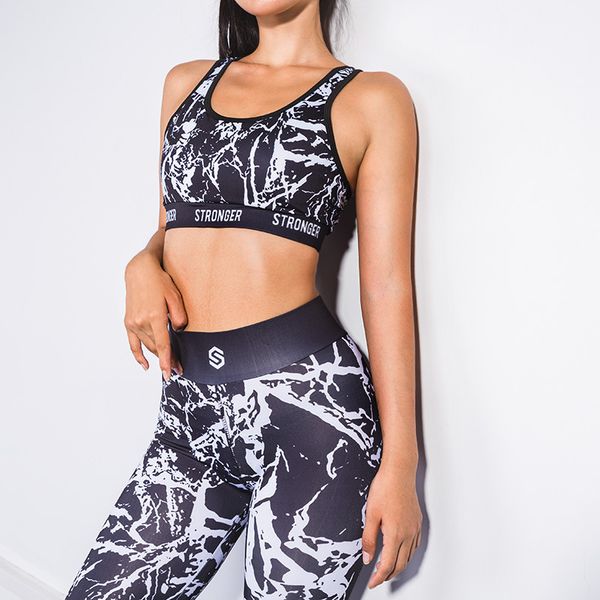 

printed breathable yoga sets women sportswear halter bra & leggings tight fitness sports suit yoga set tracksuit for women