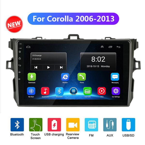 

2din android 9.1 car radio stereo for corolla 2006-2013 touchscreen car multimedia player gps navigation bluetooth wifi