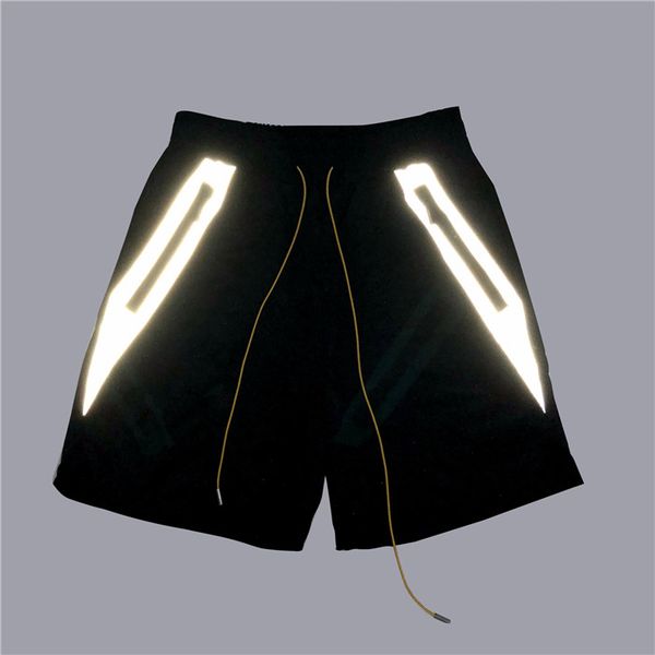 

mens designer summer shorts pants rhude 2020 summer drawstring reflective stitching casual fashion running shorts fitness high street, White;black