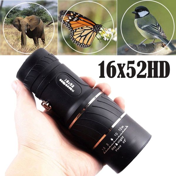 

PESTORY Day & Night Vision 16x52 HD Monocular Dual Focus Optics Zoom Telescope 66m/8000m for Birds Watching/ Hunting/ Camping/ Hiking