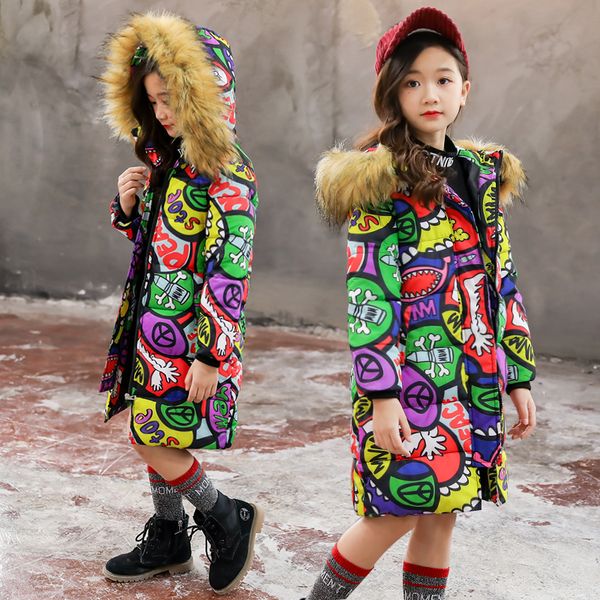 

teenage girls 2018 new black red thick coat winter wear costume for size 6 7 8 9 10 11 12 13 14 years child casual down jacket, Blue;gray