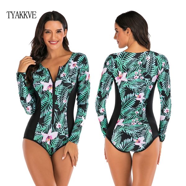

2020 new rashguard long sleeve swimsuit one piece print surfing swim suit swimwear women sport bodysuit plus size monokini s-xxl, White;black