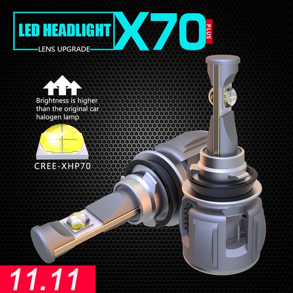 

11.11 activity 12v 120w 15600lm 6000k cr-ee xhp70 led car headlight h7 h4 h13 5202 9005 9006 9012 x70 h11 led headlamp for car