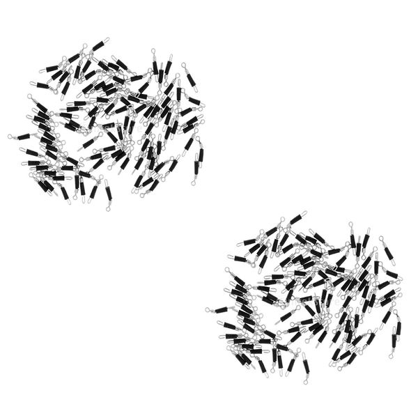 

200 pieces fishing sub-line link connector quick fishing clip rolling swivels m l reduce friction between fishing line and hook