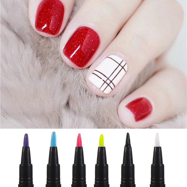 

nail new pen 13 colors charm brushing gel lacquer nail art design gel polish soak off long lasting uv led varnish polish pe, Red;pink